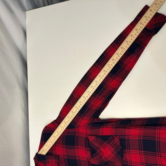 Rails Womens M Bianca Button Up Shirt Dress Plaid Red Long Sleeve Casual Flannel - Picture 10 of 10